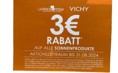 3€ Rabatt auf alle Sonnenprodukte